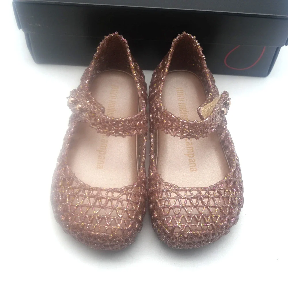 NEW Mini Melissa Rose Glitter Campana Mary Jane Shoes Sandals Toddler Girls 7